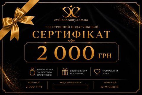 Електронний подарунковий сертифікат на 2000 грн. 1318 фото